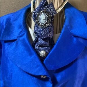Blue Patterned VINTAGE TIE Necklace.